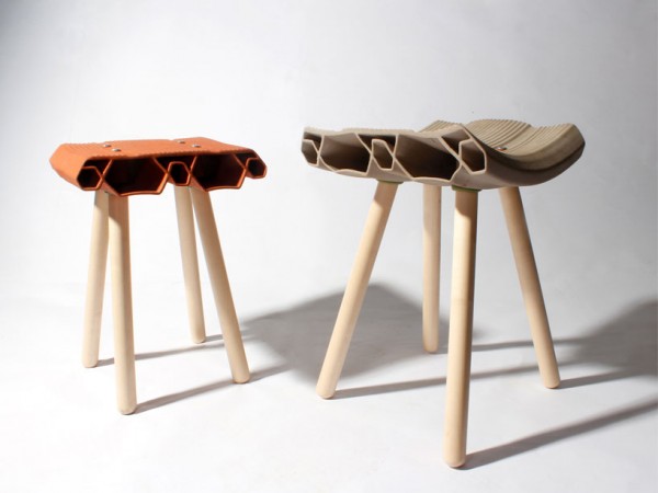 Extruded Clay Stool by Max Ceprack - Chairblog.eu